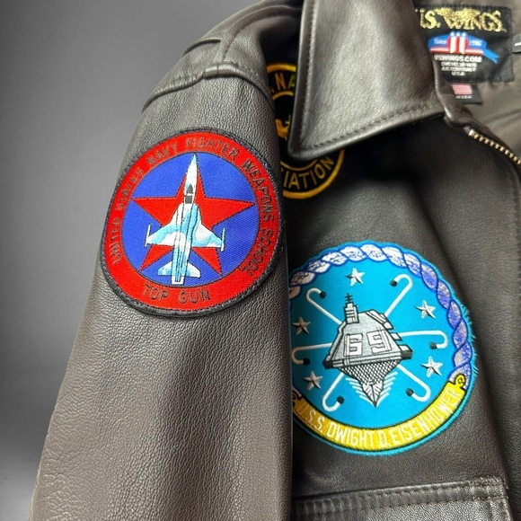 US Wings Signature Series Fighter Weapons School Bomber Jacket - Picture 6 of 15